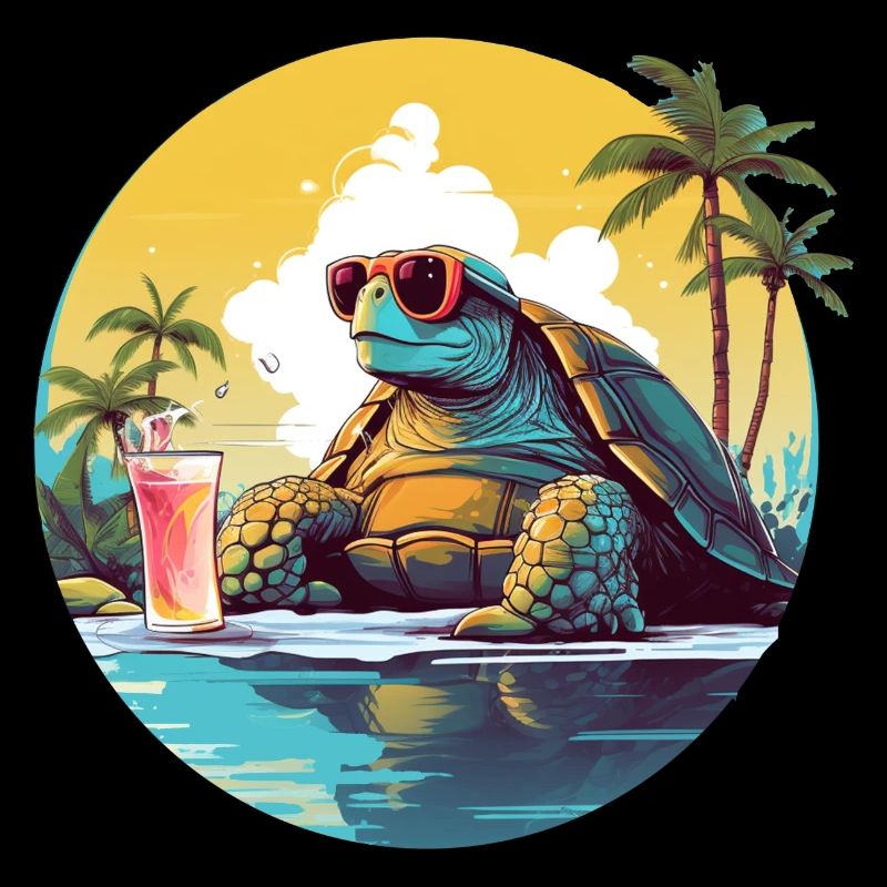 Relaxed turtle on the beach: Tropical Urlau