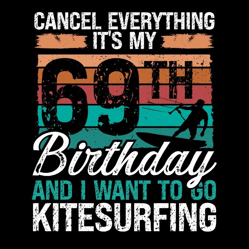 69 Anniversaire Kitesurfer Kitesurfeur 69 ans