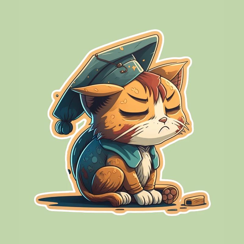 Diplôme Sleeping Cat Uni Master Bachelor