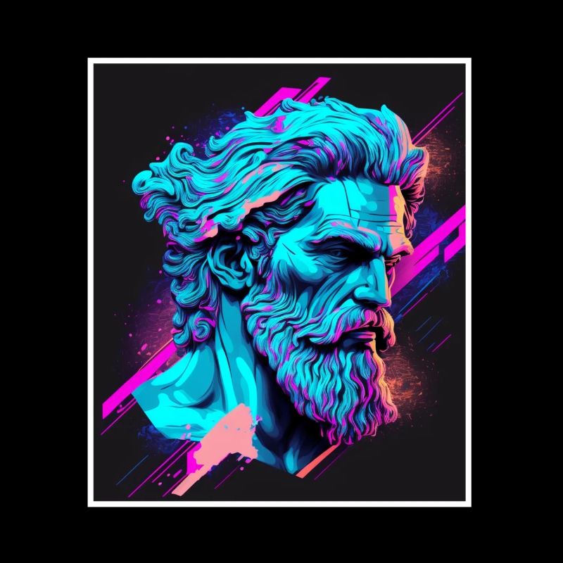 Vaporwave gresk mytologi Gud Neon Olympus