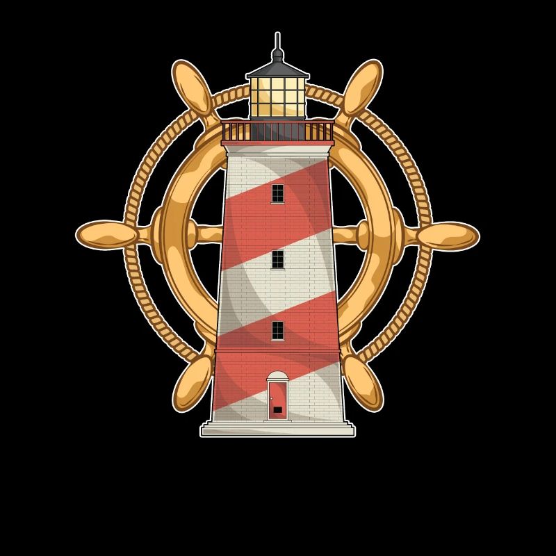 Ozean Boot Steuerrad Meer Geschenk Leuchtturm
