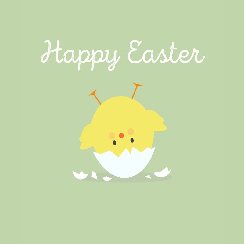 Happy Easter Happy Easter chick with eggshell