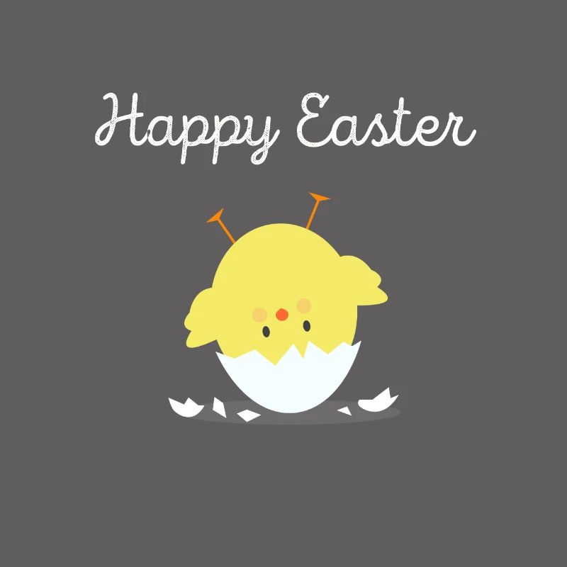 Happy Easter Happy Easter chick with eggshell