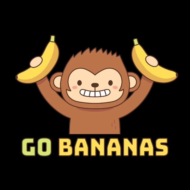 Cute Happy Monkey Go Bananas