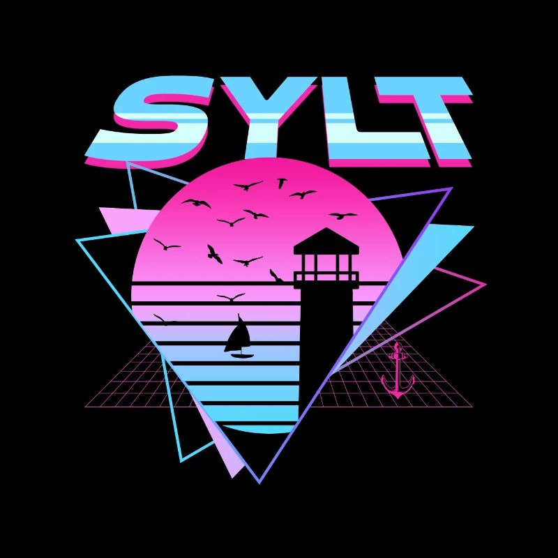 Insel Sylt- Sylt Urlaub 80s Synthwave Vaporwave