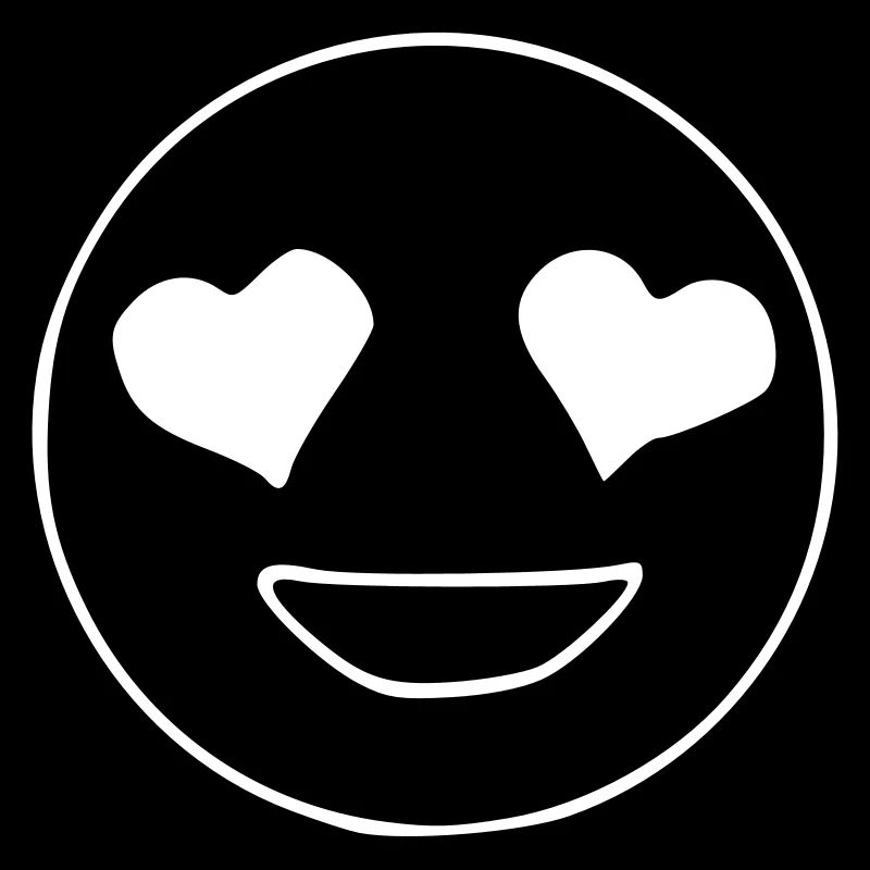 Emoji corazón ojos boceto blanco