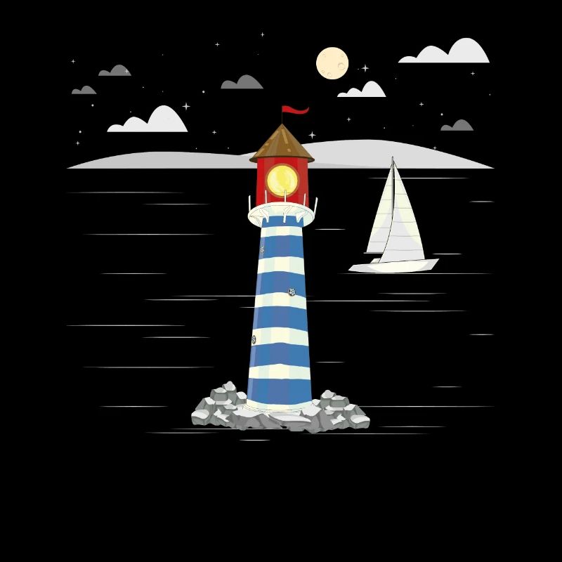 Sailing Gift Idea Sailboat Coast Lighthouse