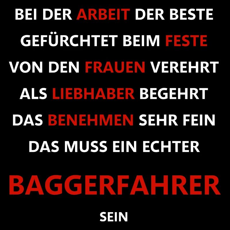 Baggerfahrer Bauarbeiter Liebhaber Arbeit Geschenk
