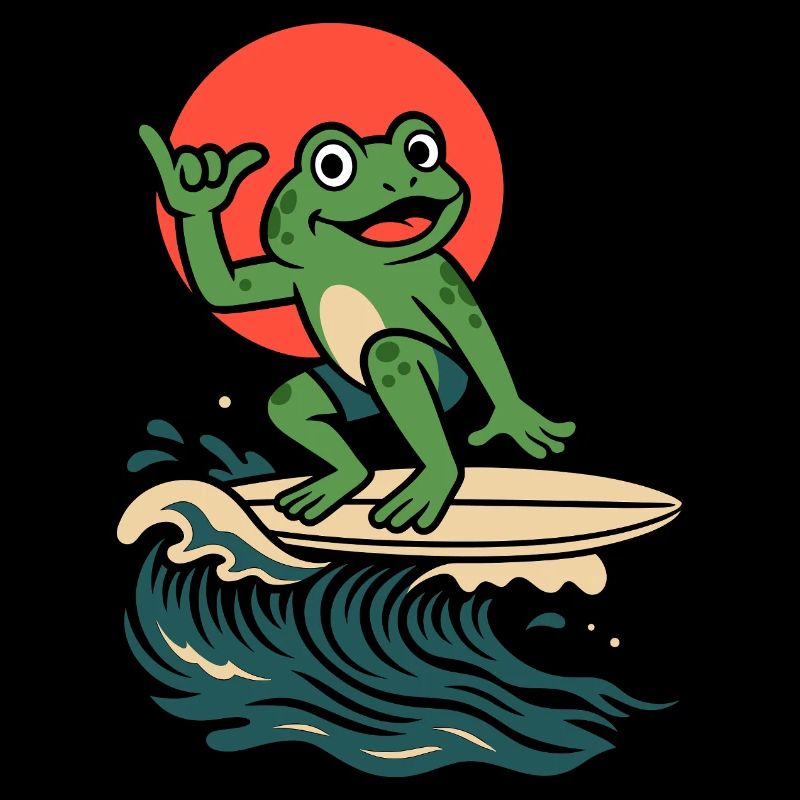 Illustration de grenouille de surf cool