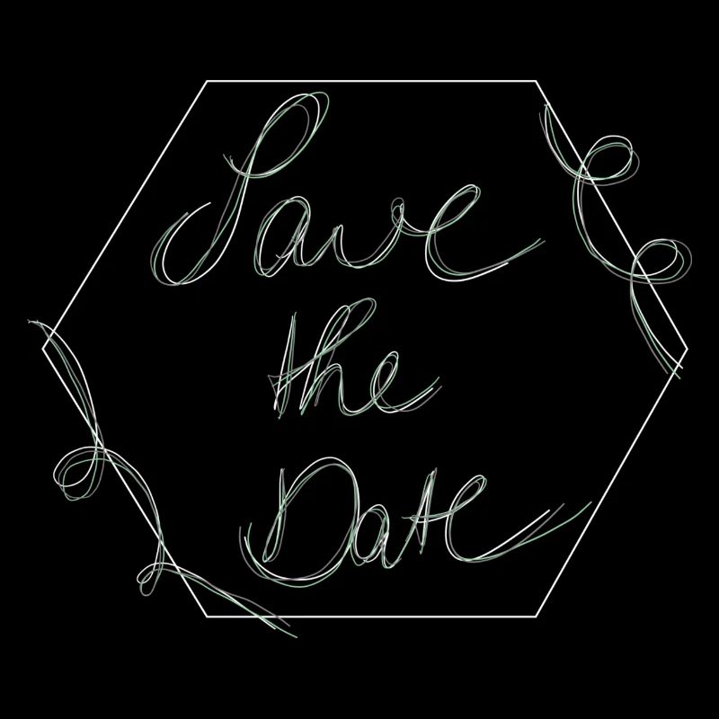 Save The Date Calligraphy Minimalism