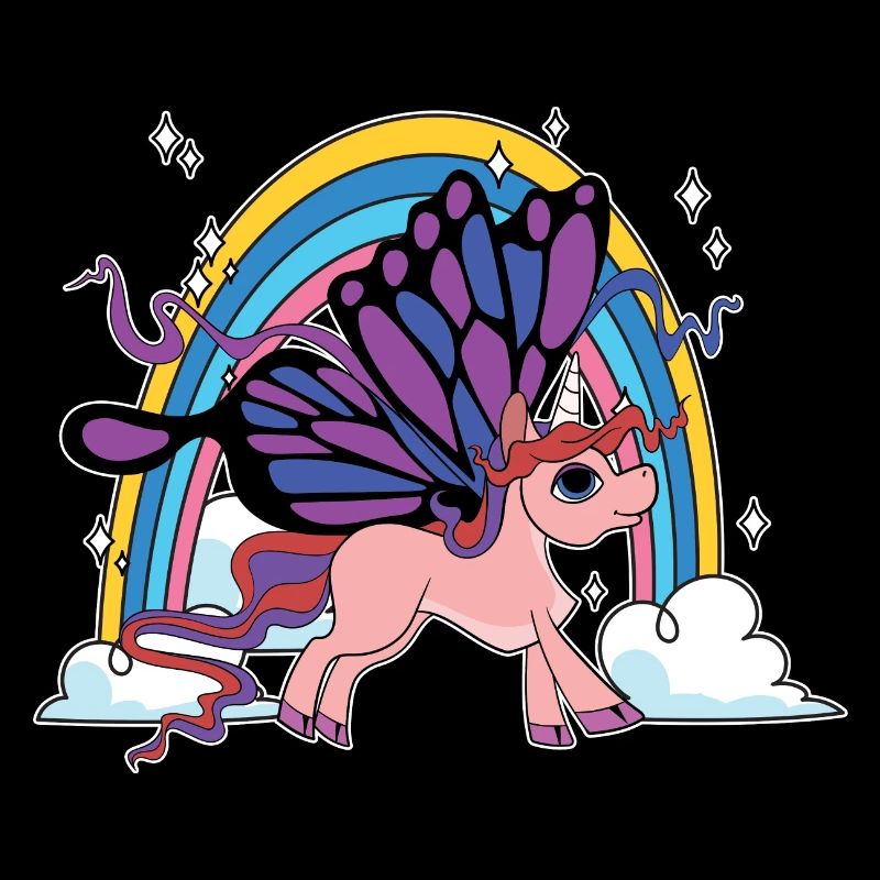 Rainbow Animal Gift Licorne papillon