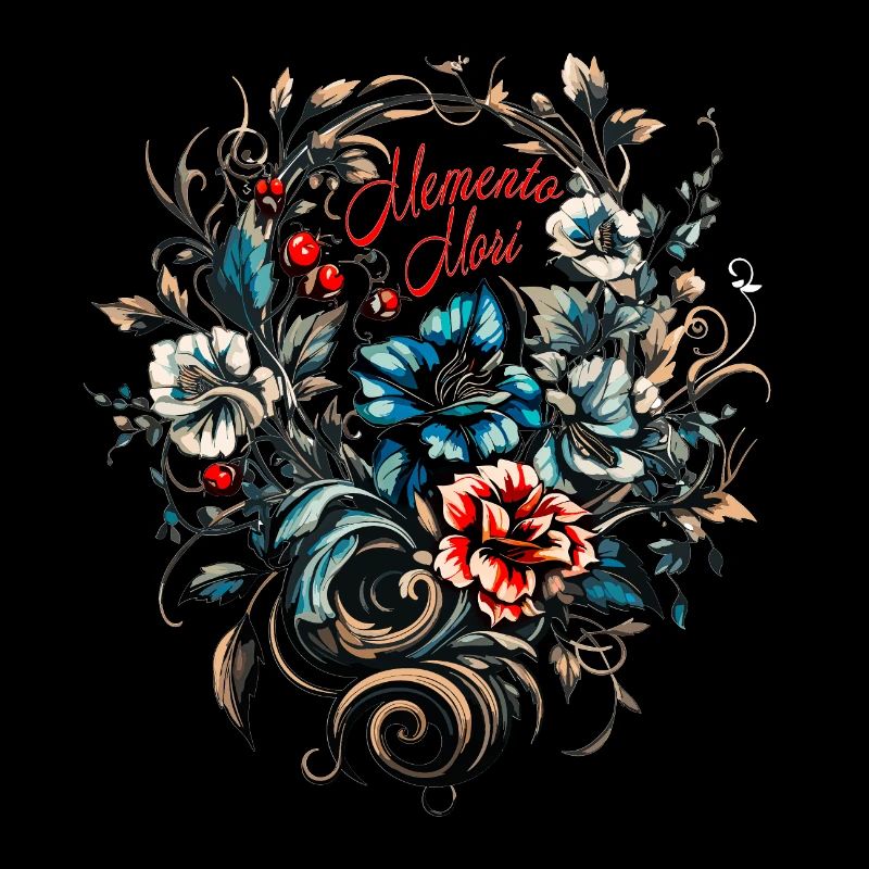 Tattoo Memento Mori mit Blumen
