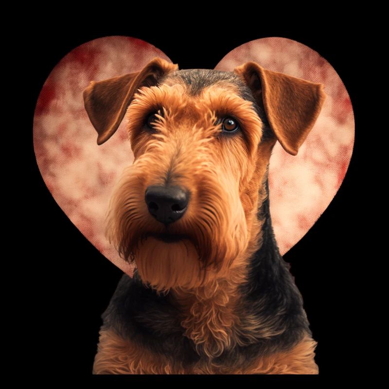 Airedale Terrier Saint-Valentin