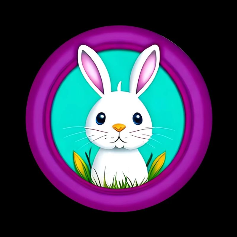 Lapin de Pâques blanc violet