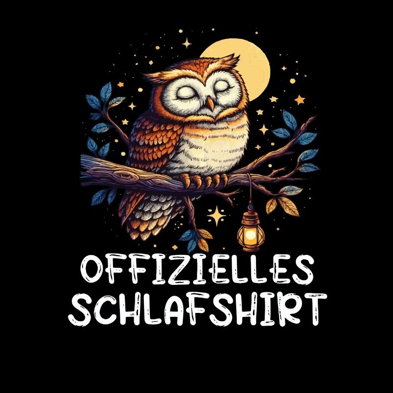 Offizielles Schlafshirt Eule Eulen Eulenliebhaber