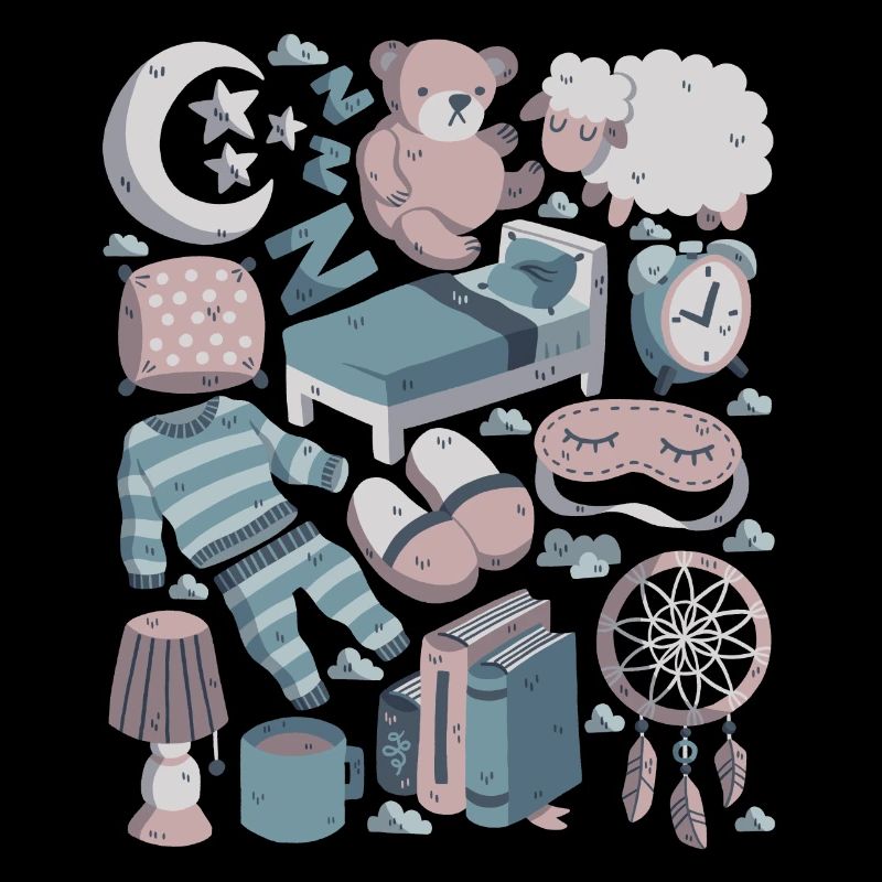Heure du coucher Bonne nuit de sommeil Lit de fatigue