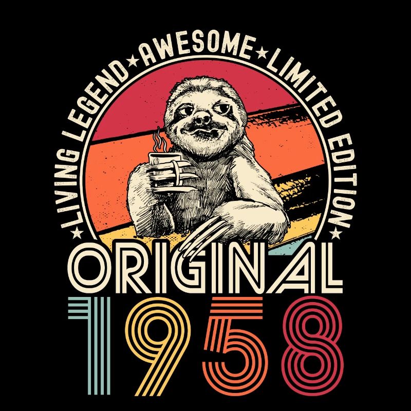1958 Birthday vintage vintage sloth gift