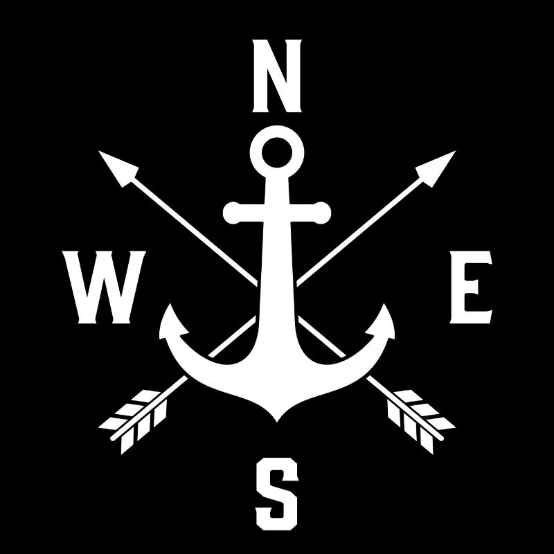Anchor Compass Wind sails sail t-shirt sail