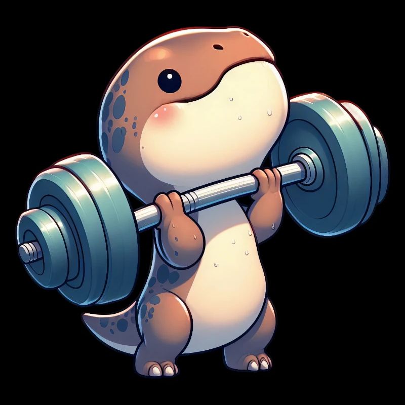 Chibi Dino T-Rex Workout with Dumbbells