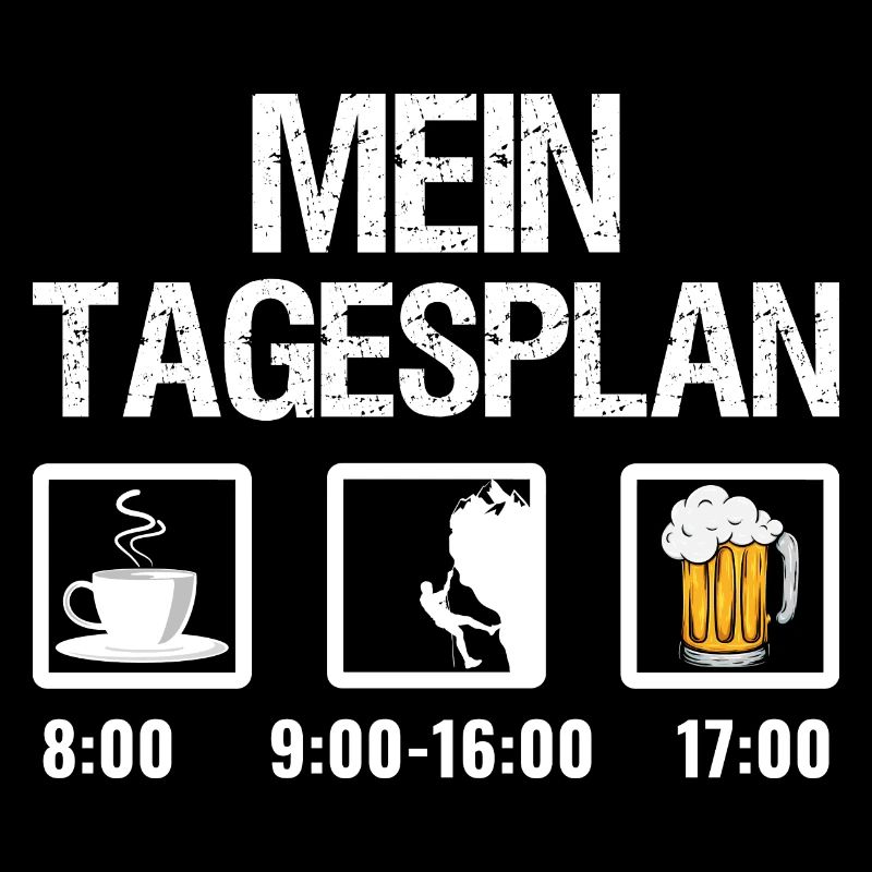Kletterer Tagesplan Klettern