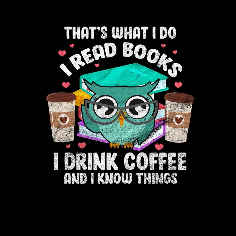 Kaffee Koffein Lesen Bücher Buch Eule Geschenk