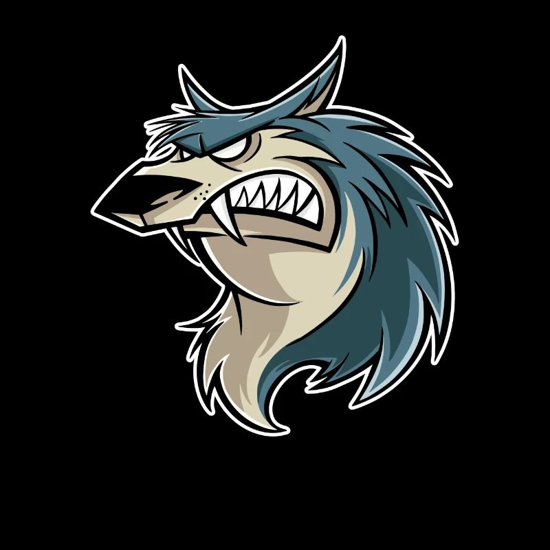 wütend Wolf Fangs Zähne Knurren