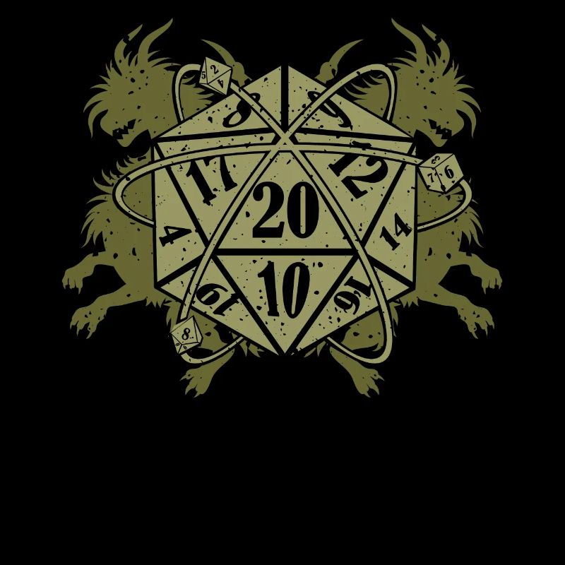 Retro vintage D20 dice tabletop RPG RPG