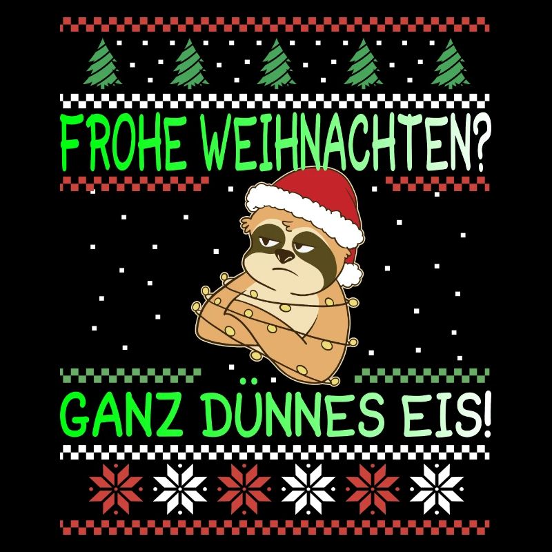 Frohe Weihnachten Dünnes Eis Faultier Geschenk