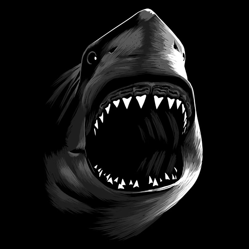 Great biting white shark