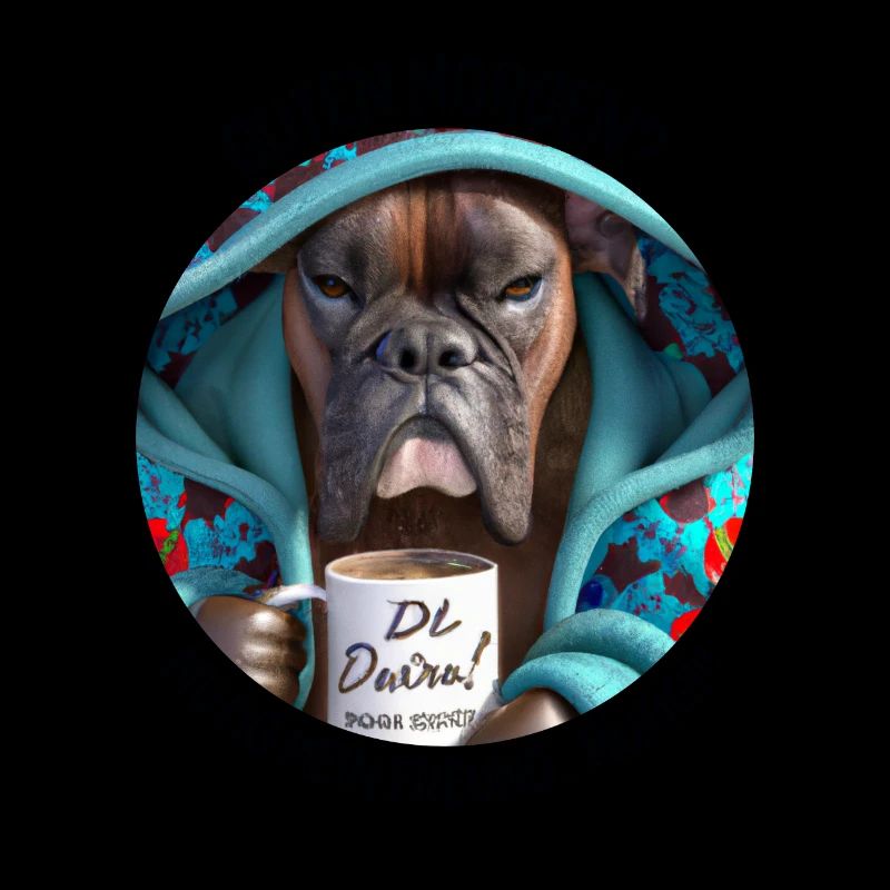MORGENMUFFEL - HUND MIT KAFFEE