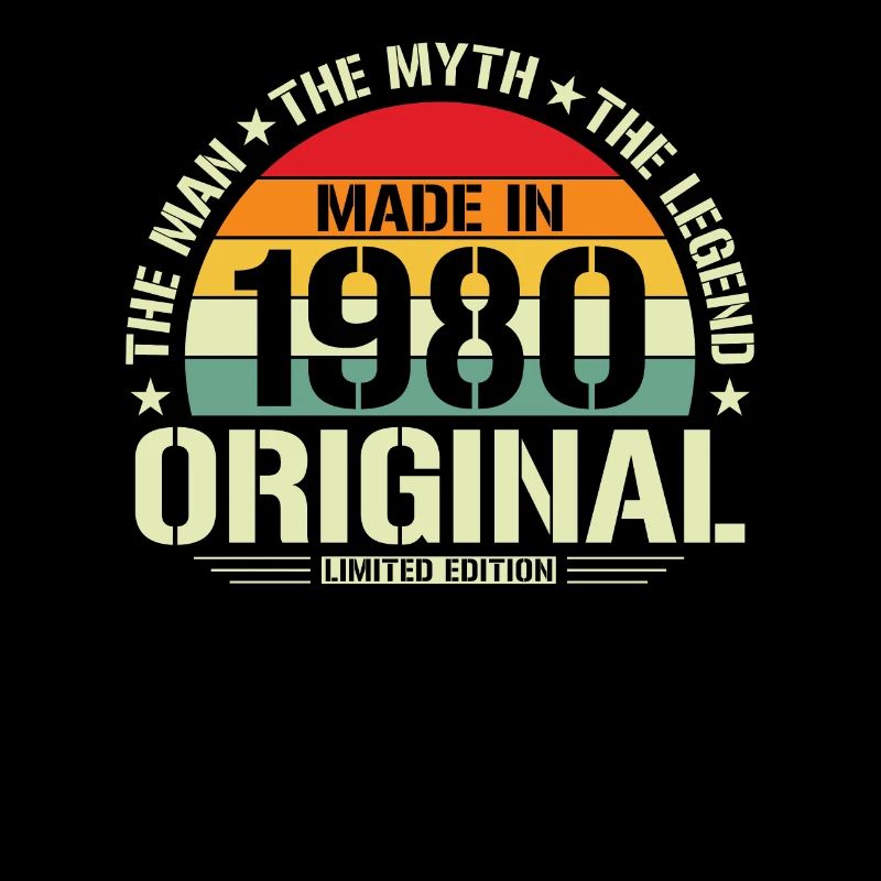 Vintage 1980 Birthday Retro Style