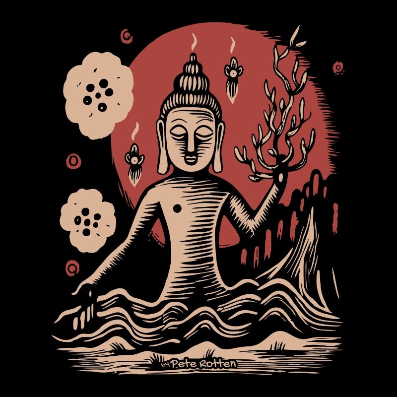 Arbre de vie et Bouddha méditant