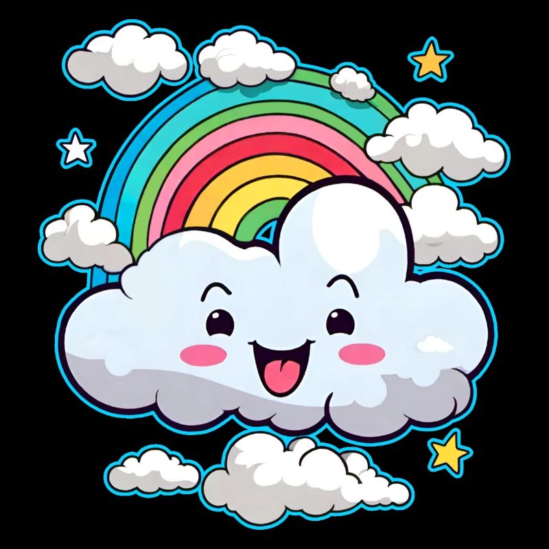 Nuage mignon avec arc-en-ciel