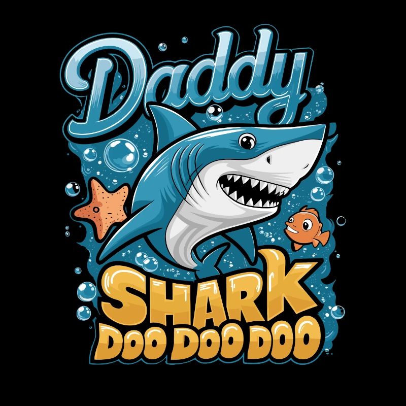 Daddy Shark Doo Doo Cute Shark Design