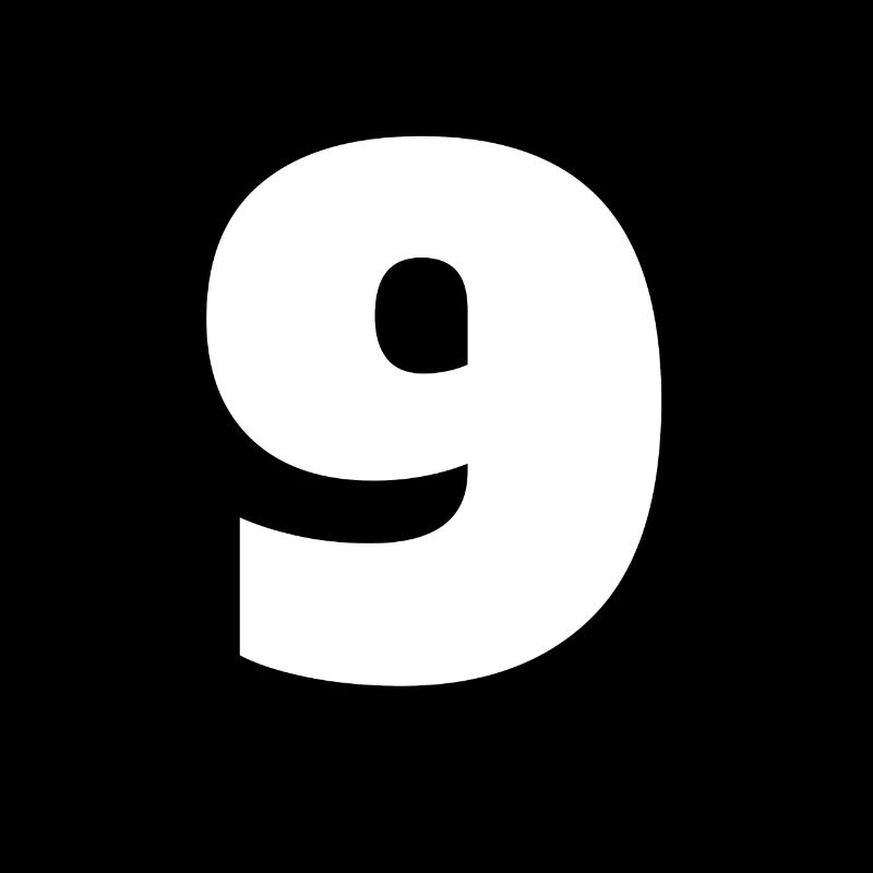 Number 9 Capital letters monogram
