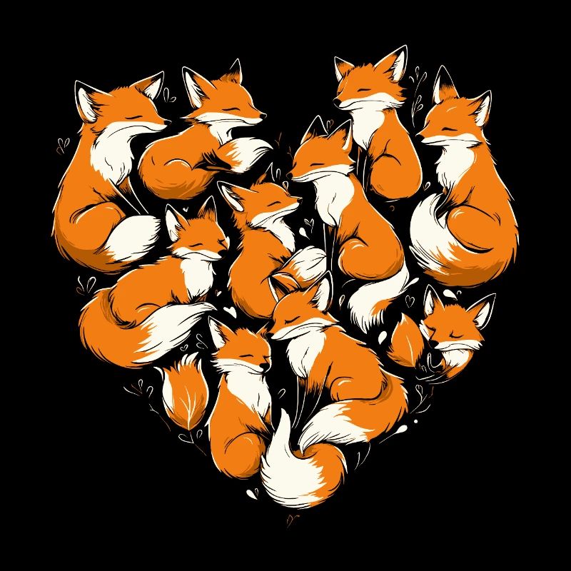 Foxes Heart Fox Heart Shape