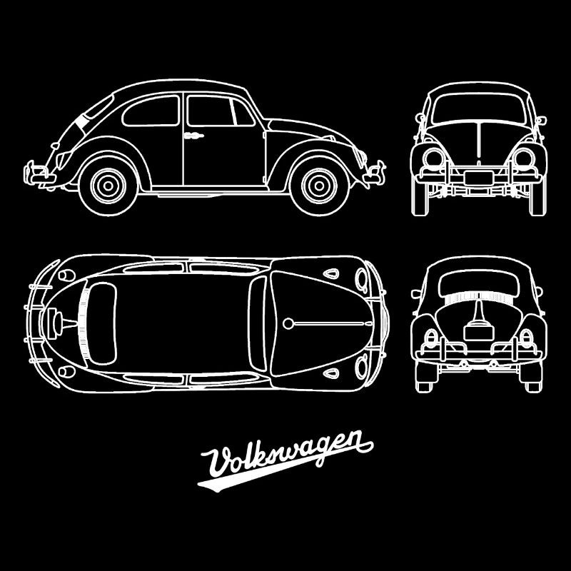 Volkswagen VW Blueprint Beetle En Blanc Avec Logo