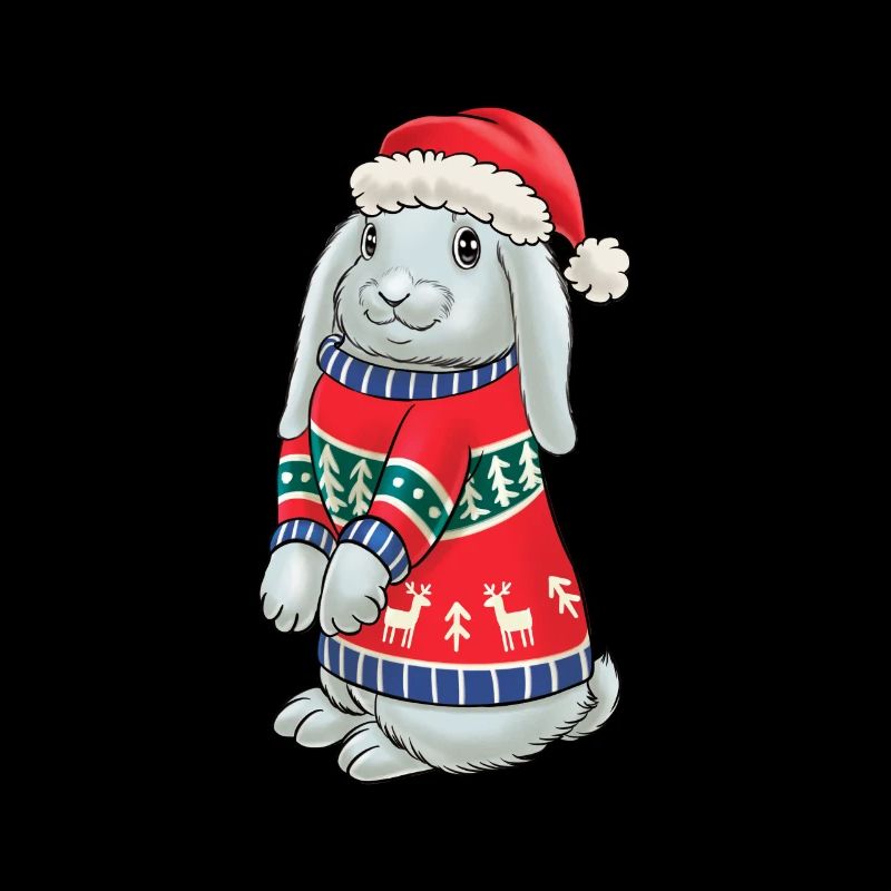 Rabbit with Sweater Gift Christmas