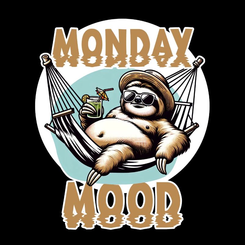 Funny Sloth Design Monday Mood Work