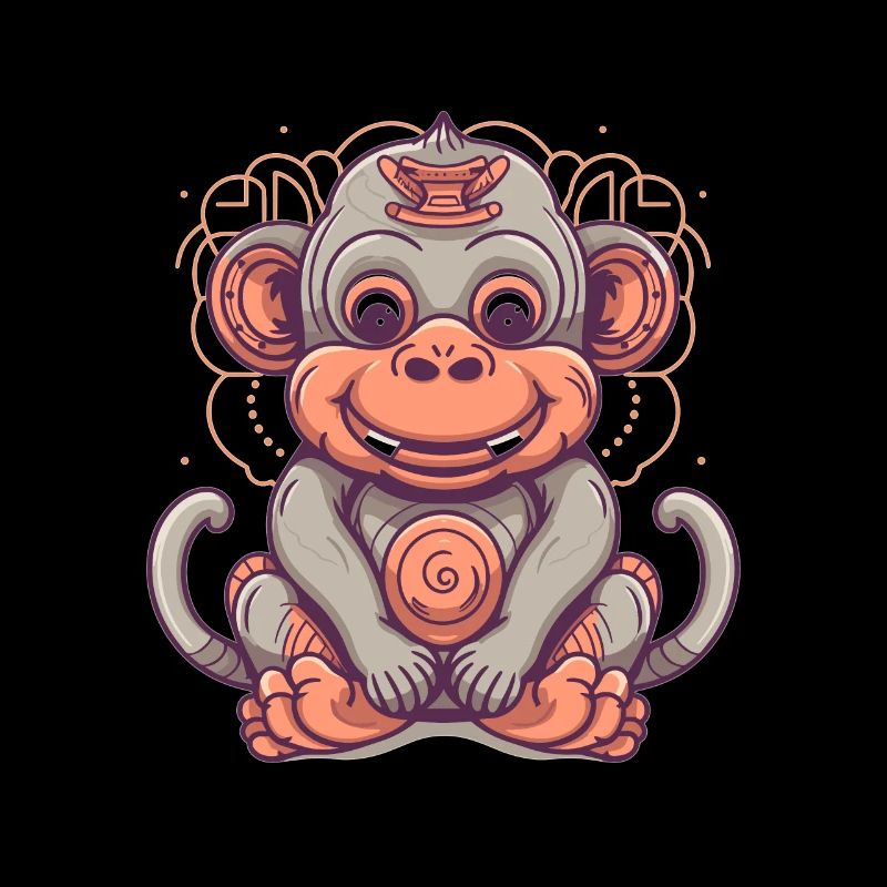 Mignon Anime Style Macaque Kawaii