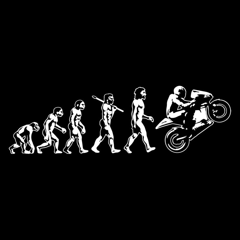 motorcycle evolution wheelie white print