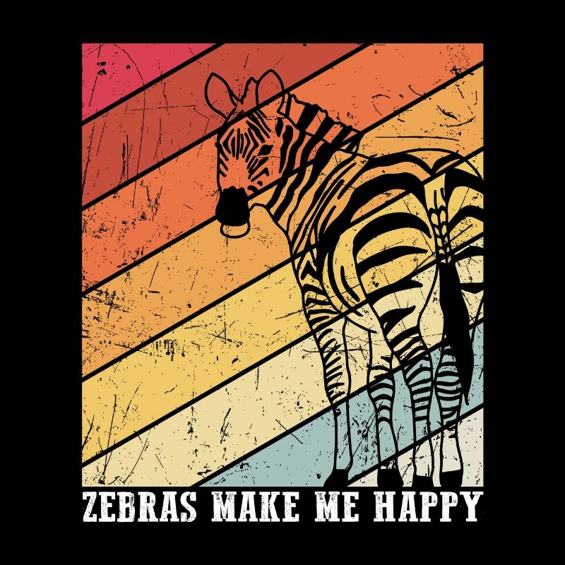 Vintage Zebras machen mich glücklich Zebra Spruch