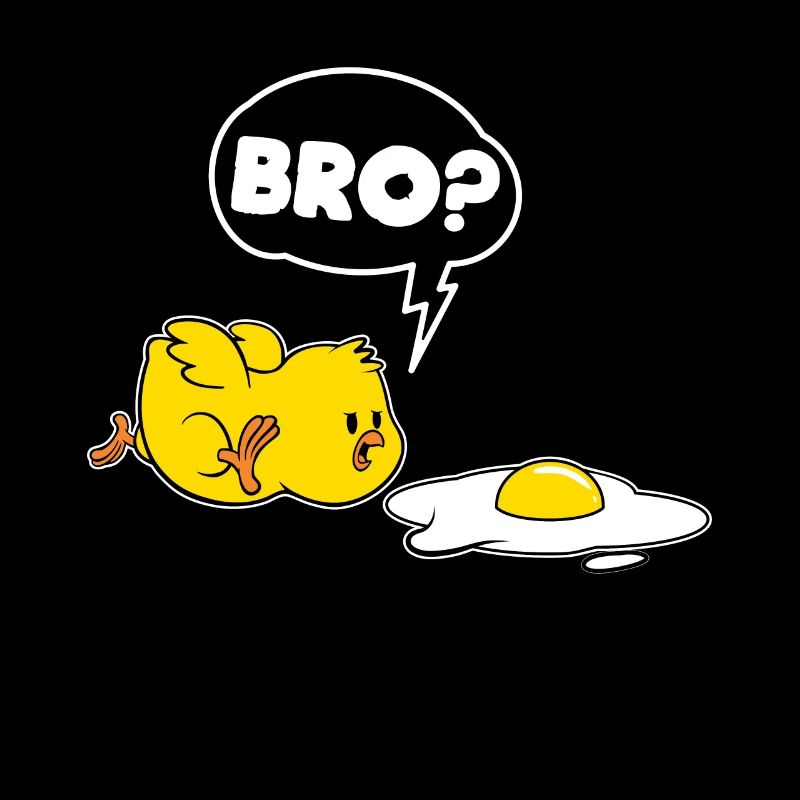 Funny chick and eggs