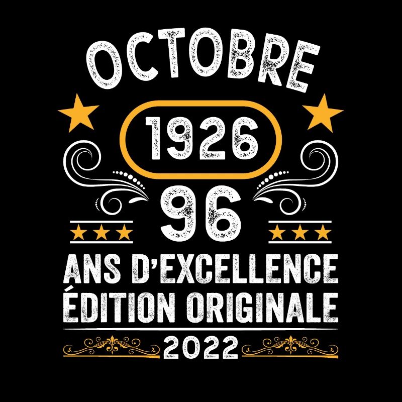 Octobre 1926 96 Ans Anniversaire Idée Cadeau Rétro