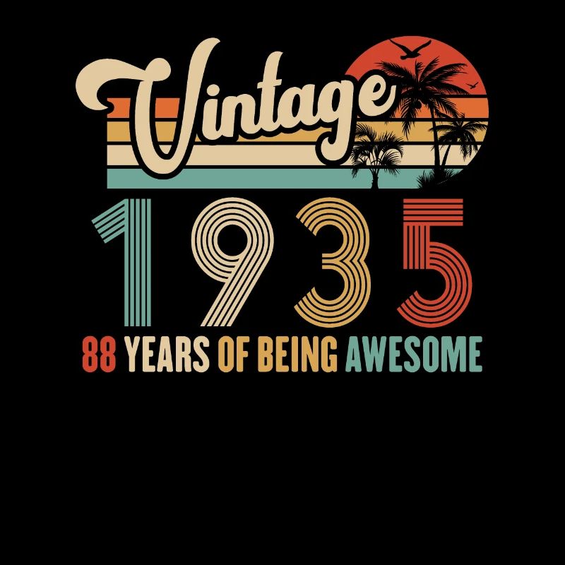 Vintage Année 1935 Anniversaire 88 Ans Idée Cadeau