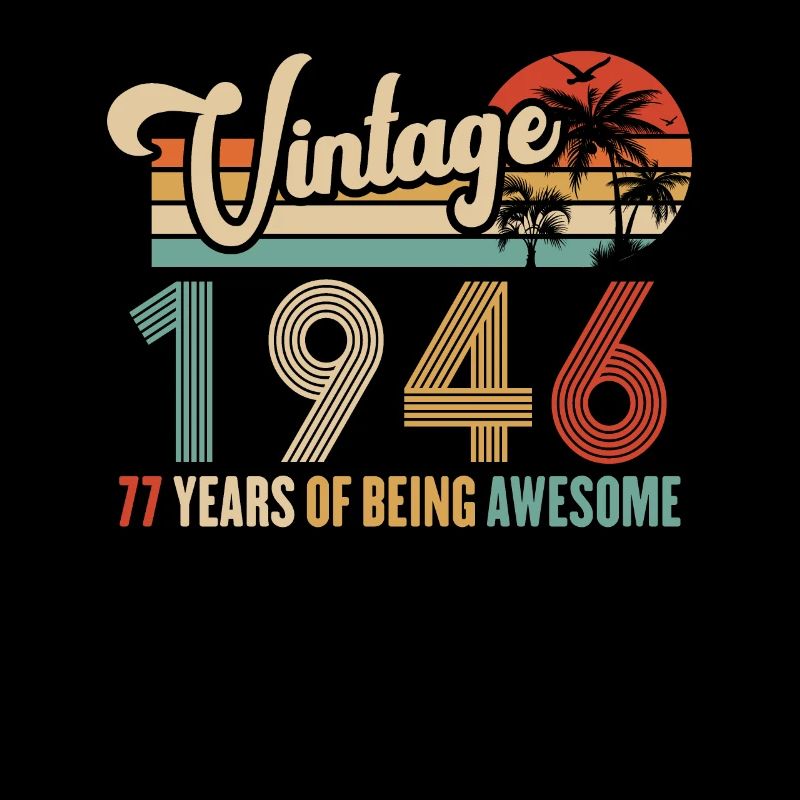 Vintage Année 1946 Anniversaire 77 Ans Idée Cadeau