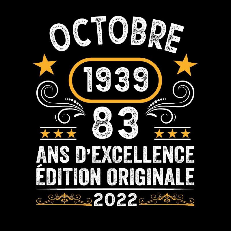 Octobre 1939 83 Ans Anniversaire Idée Cadeau Rétro