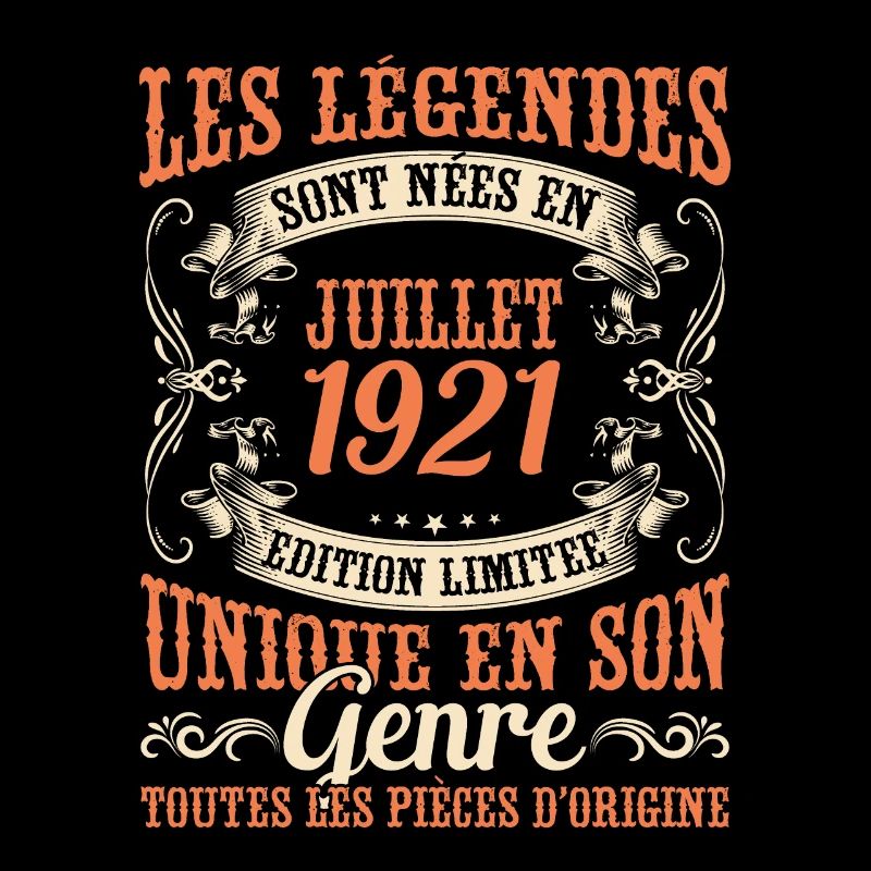 Juillet 1921 Anniversaire Idée Cadeau Vintage