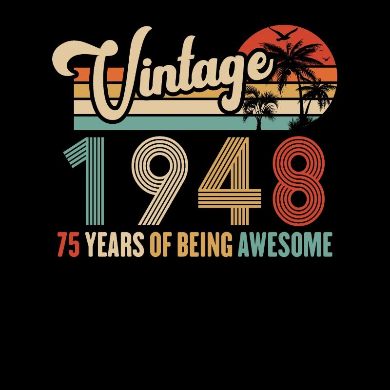 Vintage Année 1948 Anniversaire 75 Ans Idée Cadeau
