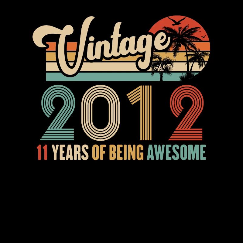 Vintage Année 2012 Anniversaire 11 Ans Idée Cadeau